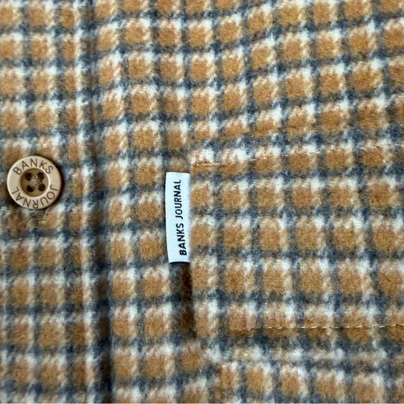 Banks Journal Wool Plaid Check Button Fall Jacket - Picture 6 of 9